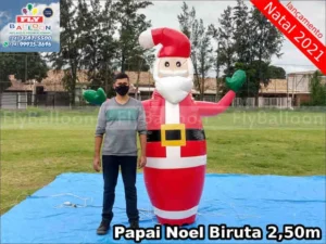 papai noel gigante inflável biruta interativo promocional