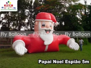 papai noel gigante inflável espião