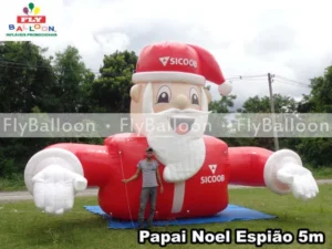 papai noel inflável gigante promocional sicoob